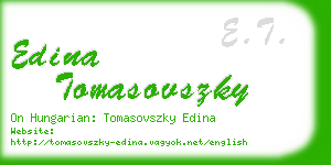 edina tomasovszky business card